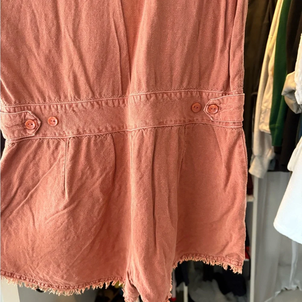 Rust Orange Button-Up Romper - Picture 9 of 9